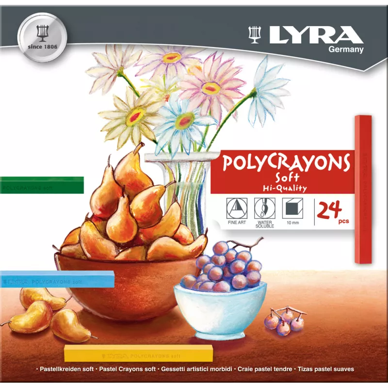 Lyra Polycrayons Soft Toz Pastel 24 renk