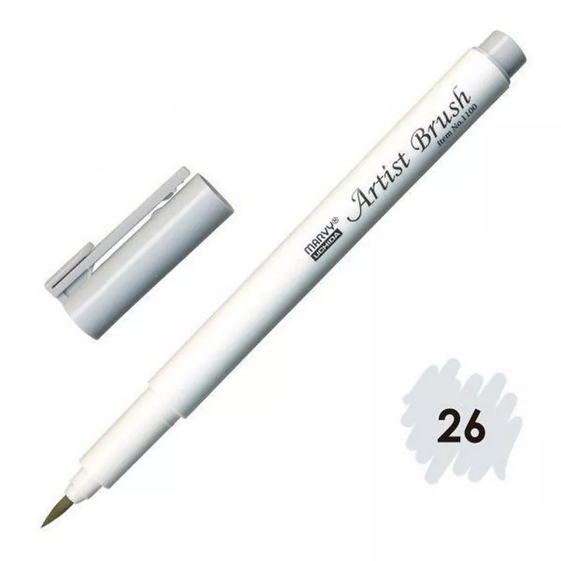 Marvy Artist Brush Fırça Uçlu Kalem 1100 No:26 Silver Green