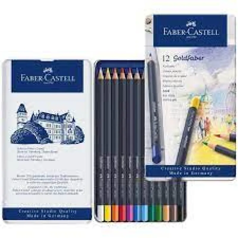 Faber Castell Creative Studio Goldfaber Aquarell Boya Kalemi Metal Kutu 12'li