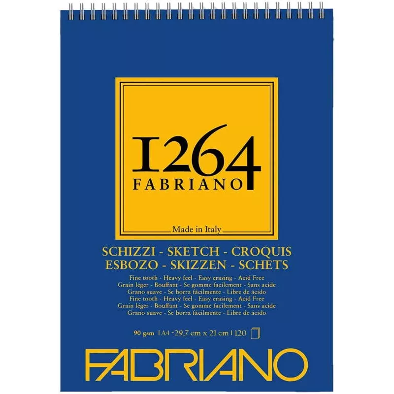 Fabriano 1264 Sketch Paper Eskiz Defteri 90 gr. A4 - 120 yp. Üstten Spralli 19100637