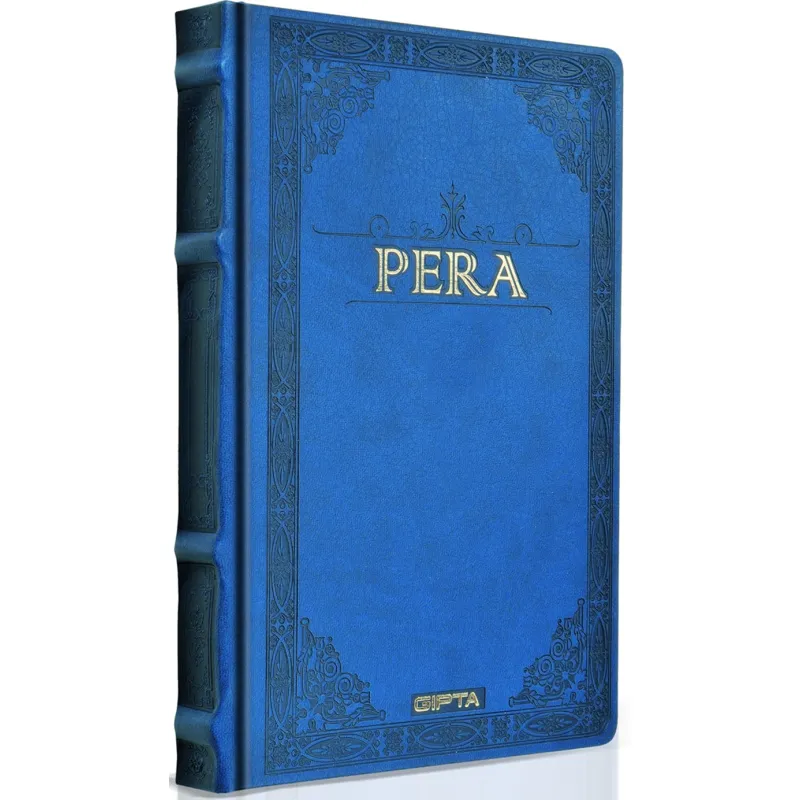 GIPTA DEFTER PERA 13X21 İPLİK DİKİŞLİ DERİ KAPAK 120 YP.DÜZ 2068