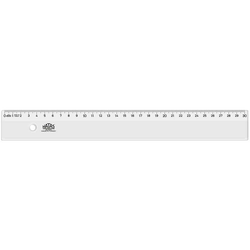 HATAS PLASTİK CETVEL 30 CM. ŞEFFAF
