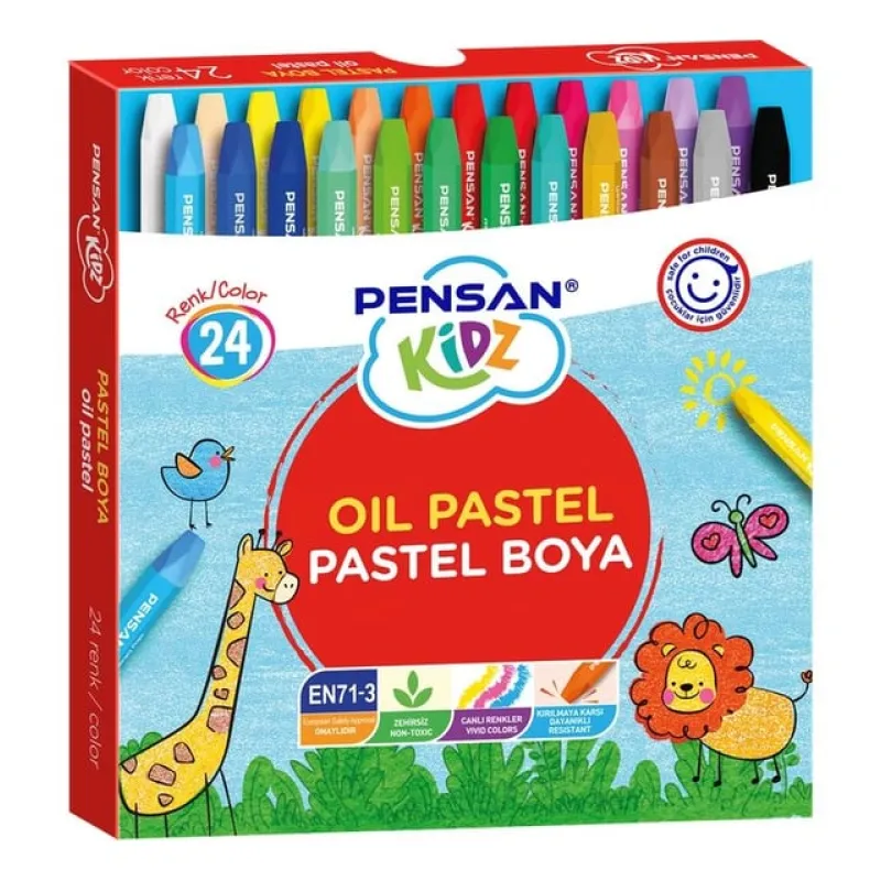 PENSAN KİDZ KARTON PASTEL BOYA 24 RENK YENİ ÜRÜN PEN-PE98062PB24
