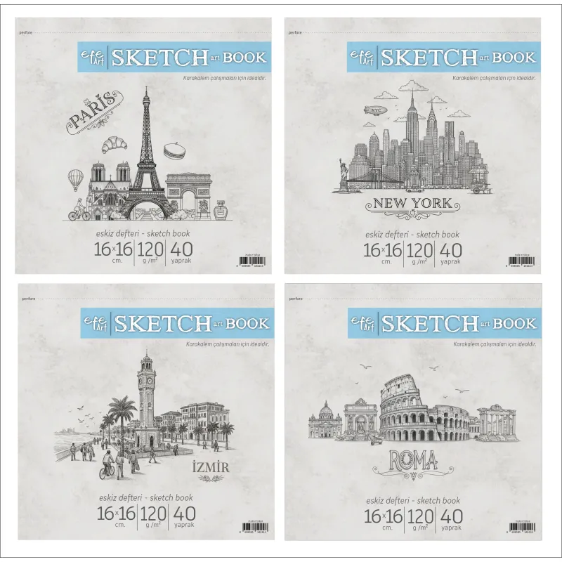 EFE ART SKETCH BOOK 16X16 120 GR. 40 YP. ESKİZ DEFTERİ 1 ADET