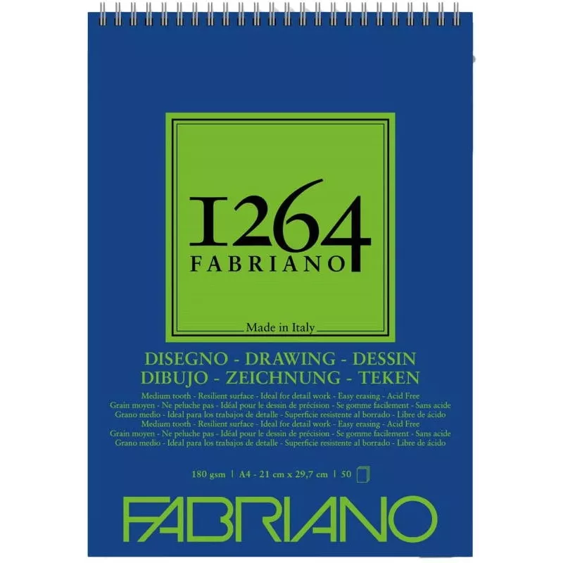 Fabriano 1264 Sketch Paper Eskiz Defteri 180 gr. A4 - 50 yp. Üstten Spralli 19100646