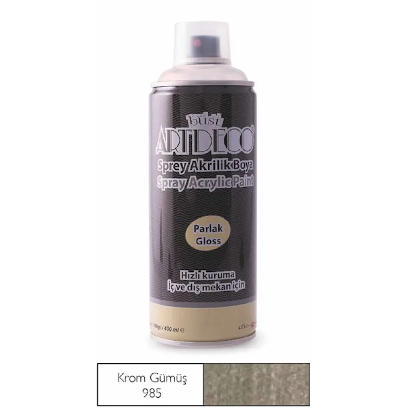 ARTDECO SPREY BOYA AKRİLİK 400 ML KROM GÜMÜŞ Y-400-985