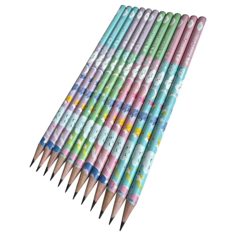 Faber Castell Sevimli Bulutlar Desenli Kurşn Kalem 2B (FSC)