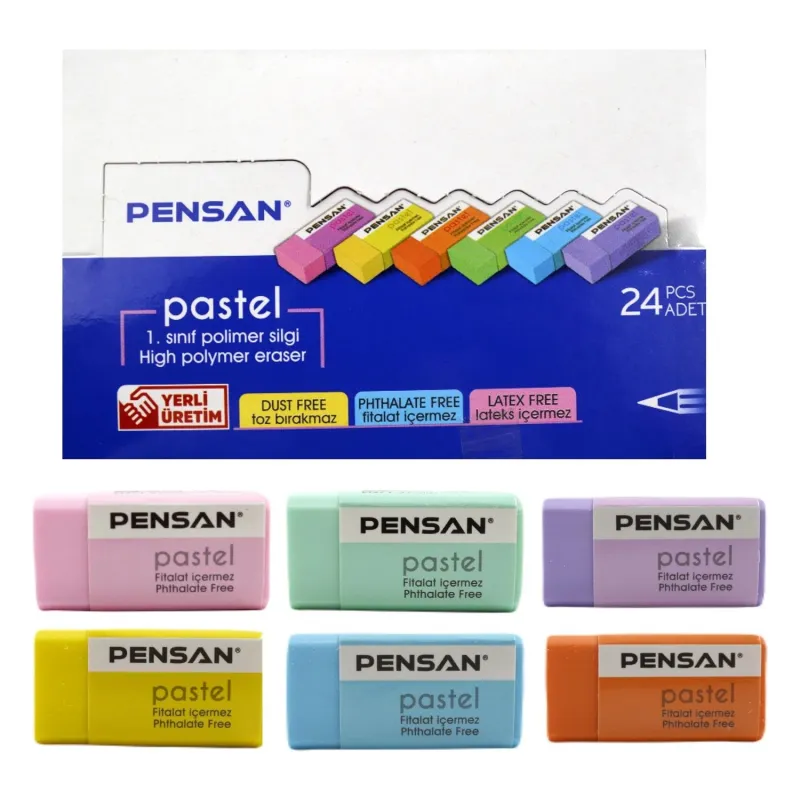 PENSAN SİLGİ 24 LÜ PASTEL RENKLER PSS-24P