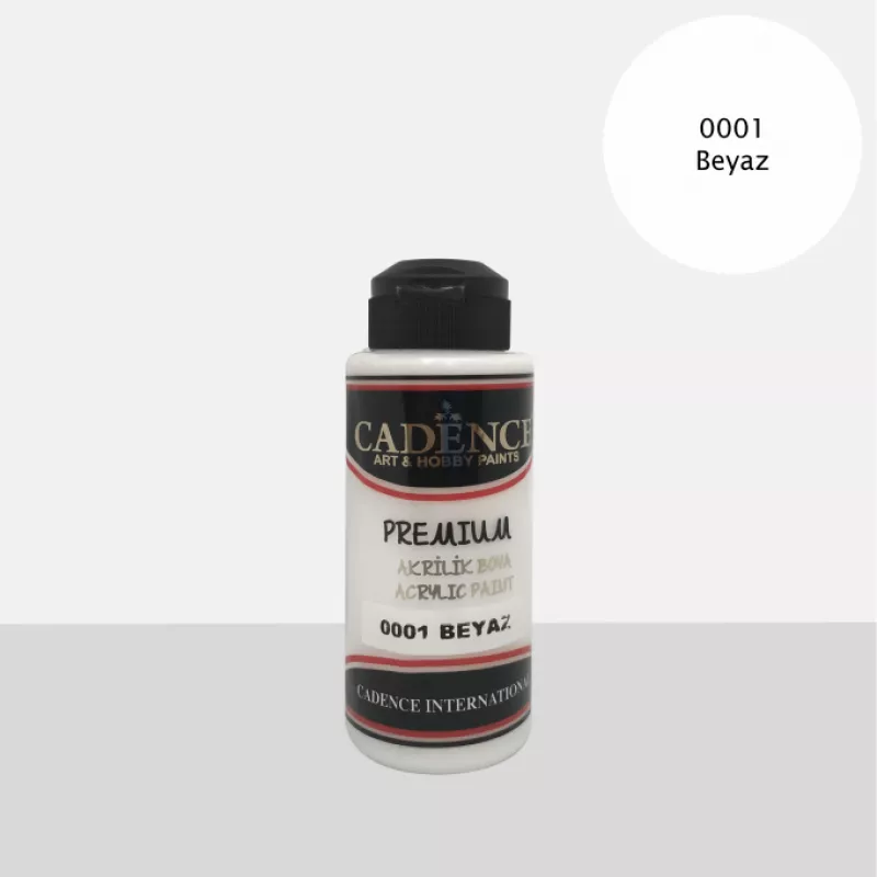 CADENCE PREMİUM AKRİLİK BOYA 120 ML 0001 BEYAZ