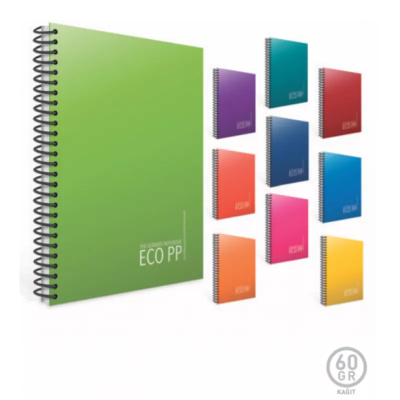 GIPTA ECO PP A4 120 YAPRAK ÇİZGİLİ SPİRALLİ DEFTER 2035