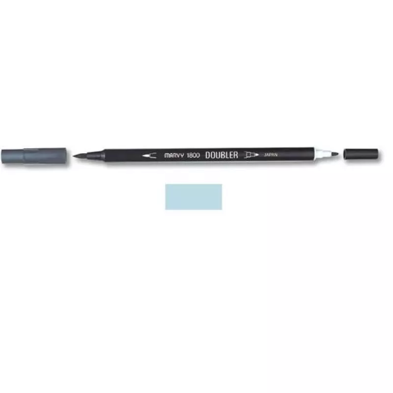 Marvy 1800 Doubler Çift Uçlu Brush Pen Fırça Kalem No:41 Blue Grey
