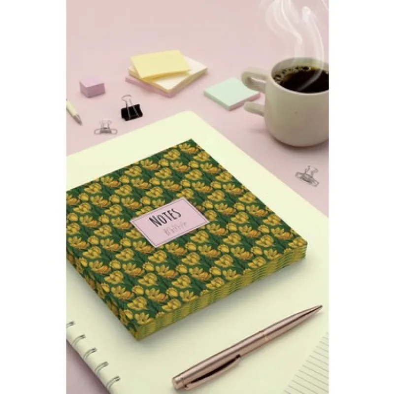 YMN My Mia Art Sarı Manolya Kenar Baskılı 16x16 cm Butik Defter