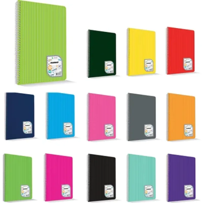 ÇINAR DEFTER KARELİ A4 60yp SPİRALLİ PLASTİK KAPAK COLORMAXI 73014