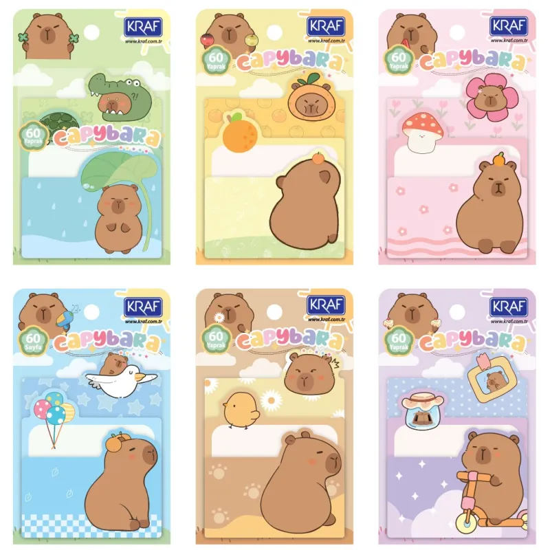 KRAF YAPIŞKANLI NOT KAĞIDI SET CAPYBARA 60 YP 2216CB