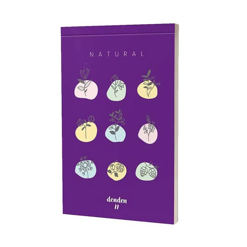 YMN DENDEN NATURAL 14X20 Cm Yumuşak Kapak 72 Sayfa Üstten Ciltli Çizgisiz Defter