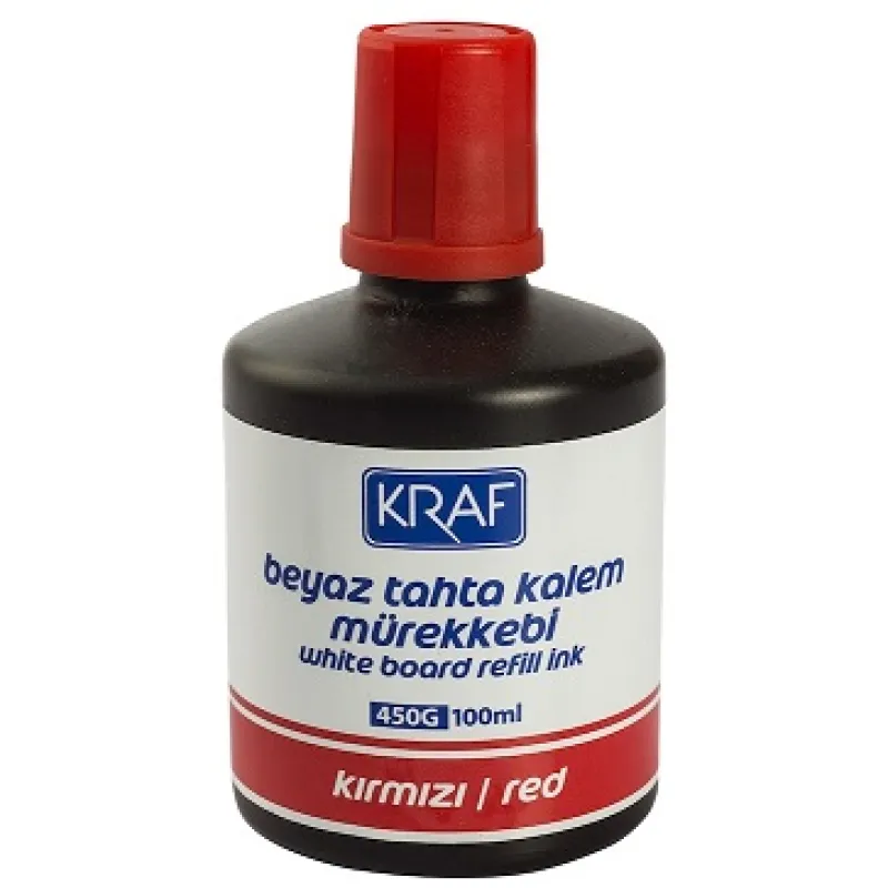 KRAF BEYAZ TAHTA KALEM MÜREKKEBİ 100ML KIRMIZI 450G