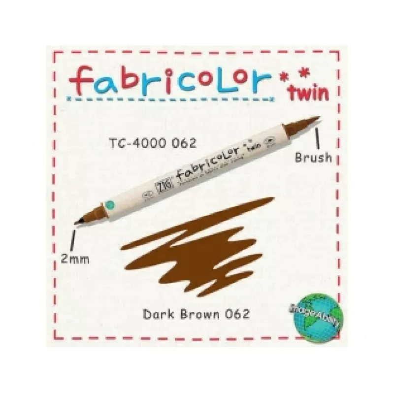 ZIG FABRICOLOR ÇİFT UÇLU TWIN KUMAŞ KALEMİ DARK BROWN 062