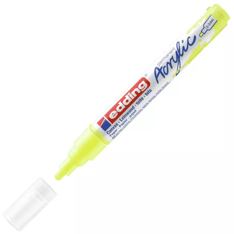 Edding 5100 Permanent Akrilik Markör Kalem 2-3 mm Orta Yuvarlak Uç 065 Neon Yellow