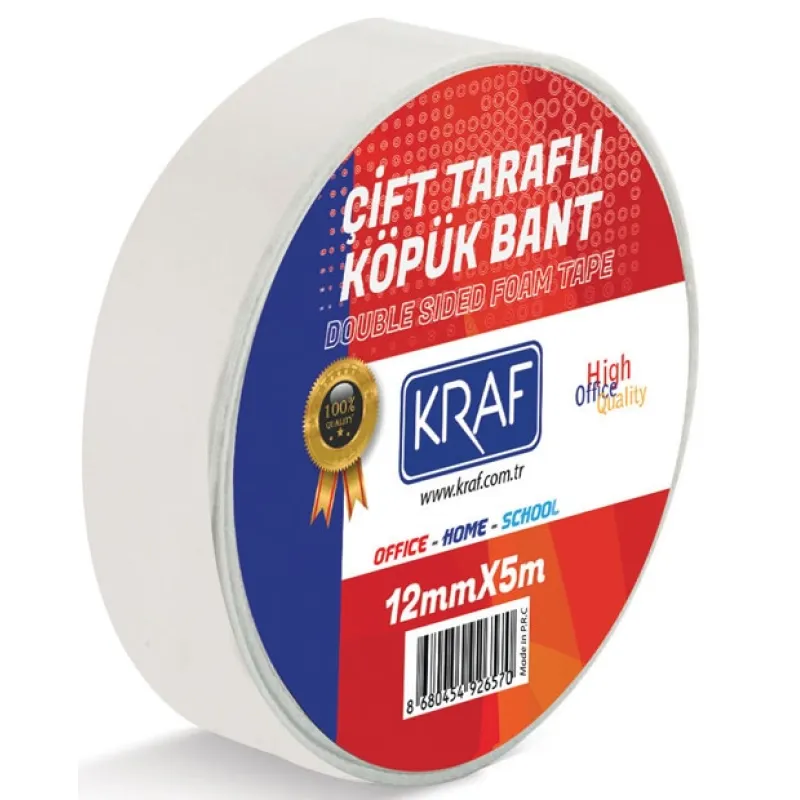 KRAF ÇİFT TARAFLI KÖPÜK BANT 12MMX5M 5012g