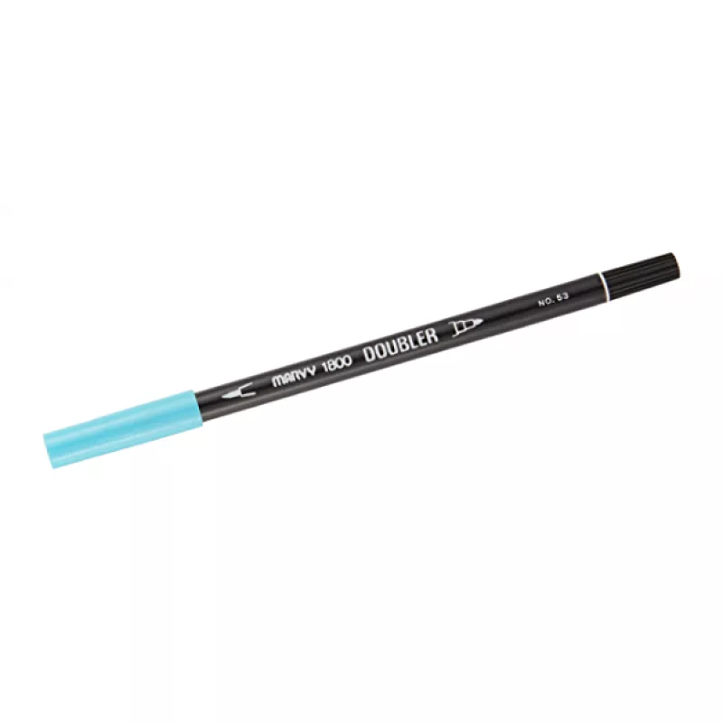Marvy 1800 Doubler Çift Uçlu Brush Pen Fırça Kalem No:53 Pale Blue