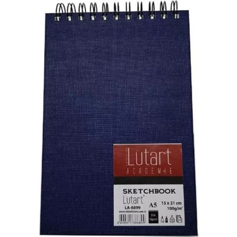 Lutart Academie Sketchbook Dik Spiralli Çizim Defteri 15x21 A5 La-6899 Sert Kapak 100gr 100 Yaprak