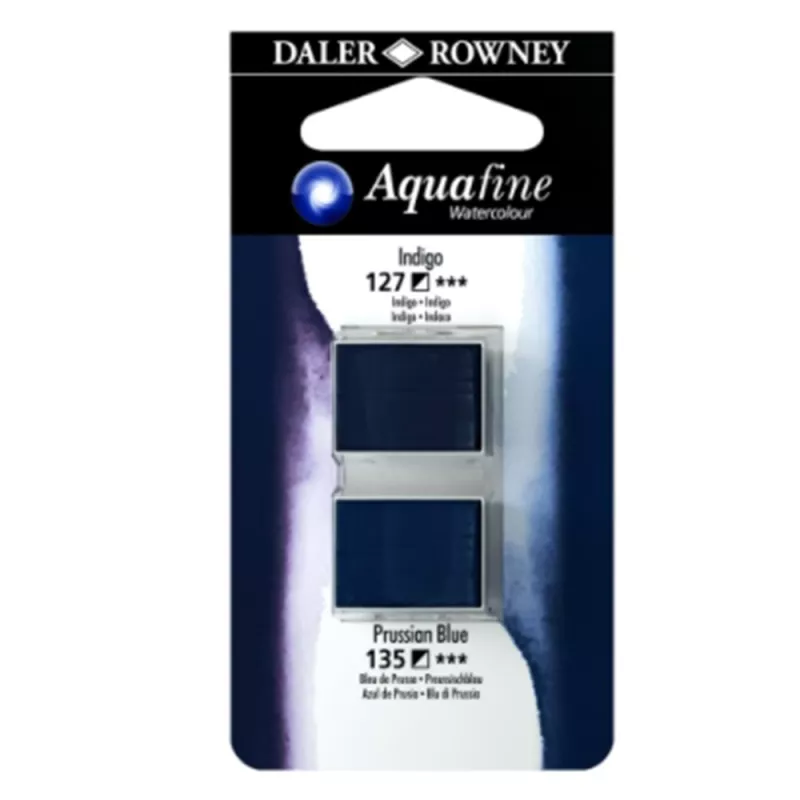 Daler Rowney Aquafine 2 li Sulu boya 127 İndigo - 135 Prussian Blue