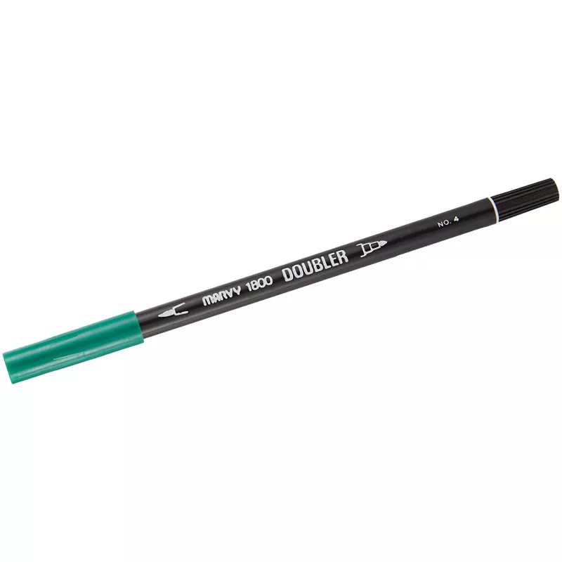 Marvy 1800 Doubler Çift Uçlu Brush Pen Fırça Kalem No:4 Green