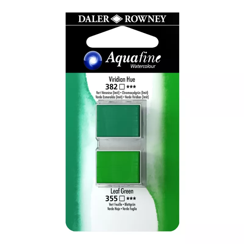 Daler Rowney Aquafine 2 li Sulu boya 382 Viridian Hue - 355 Leaf Green