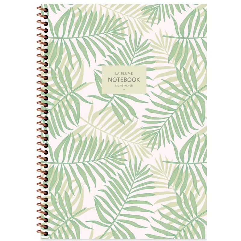 KESKİN DEFTER LA PLUME LEAVES A4 SPR. KARTON KAPAK 80 YP. KARELİ 385212