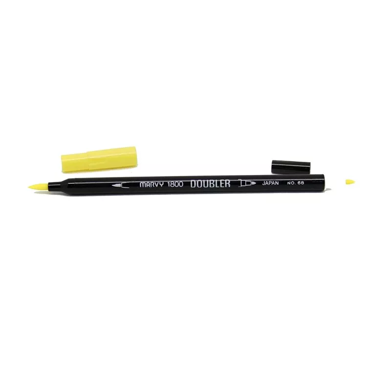 Marvy 1800 Doubler Çift Uçlu Brush Pen Fırça Kalem No:69 Citrus Yellow