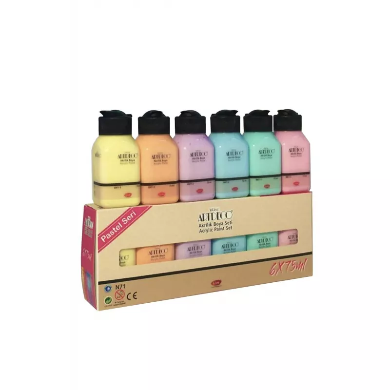 ARTDECO AKRİLİK BOYA 6X75 ML. SET PASTEL RENKLER