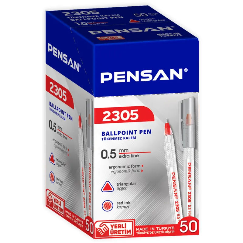 PENSAN 2305 KIRMIZI TÜKENMEZ KALEM ÜÇGEN 0.5