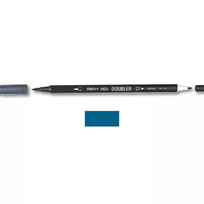 Marvy 1800 Doubler Çift Uçlu Brush Pen Fırça Kalem No:33 Oriantel Blue