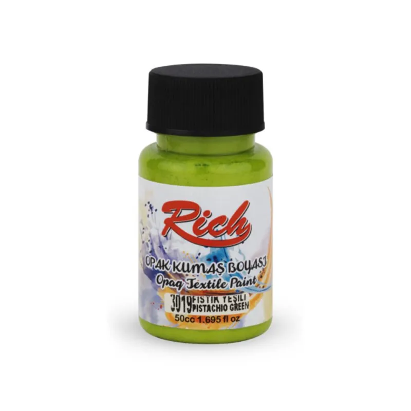 RİCH AKRİLİK KUMAŞ BOYASI 50 CC FISTIK YEŞİLİ