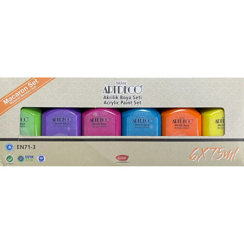 ARTDECO AKRİLİK BOYA SETİ 6x75 ML MAKARON RENKLER Y-070I-AS7