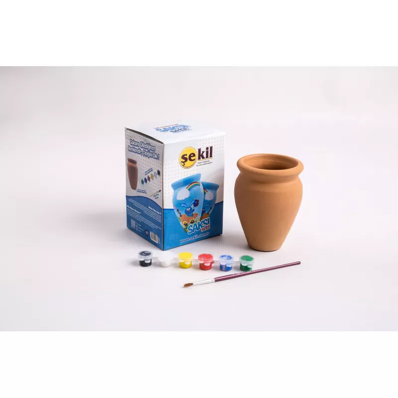 ŞEKİL Saksı Boyama Seti 8 Parça %100 Doğal (Flower Pot Set )