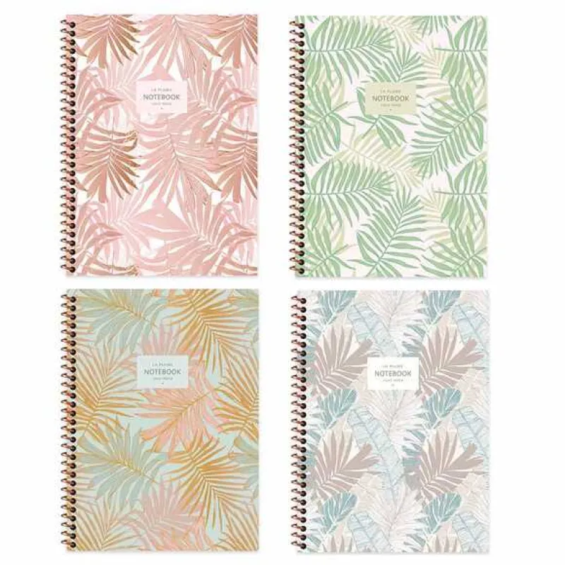KESKİN DEFTER LA PLUME LEAVES 16,5x22,5 SPİRALLİ KARTON KAPAK 80 YP. ÇİZGİLİ 385241