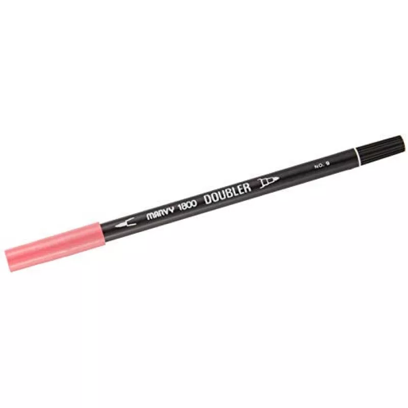 Marvy 1800 Doubler Çift Uçlu Brush Pen Fırça Kalem No:9 Pink