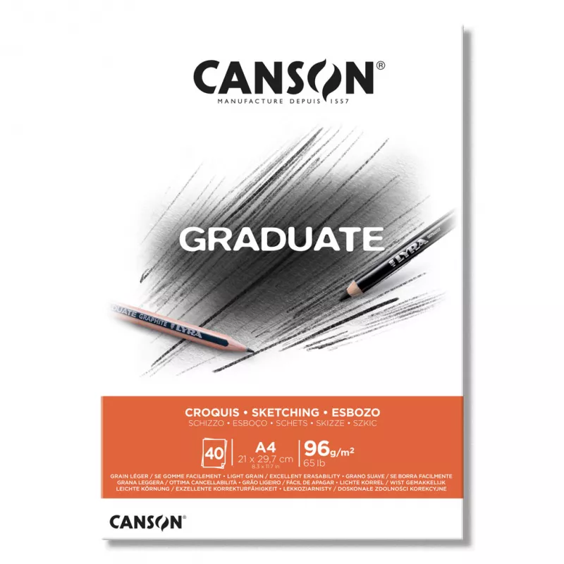 Canson Graduate A4 96 gr. 40 sayfa Sketch Çizim Defteri