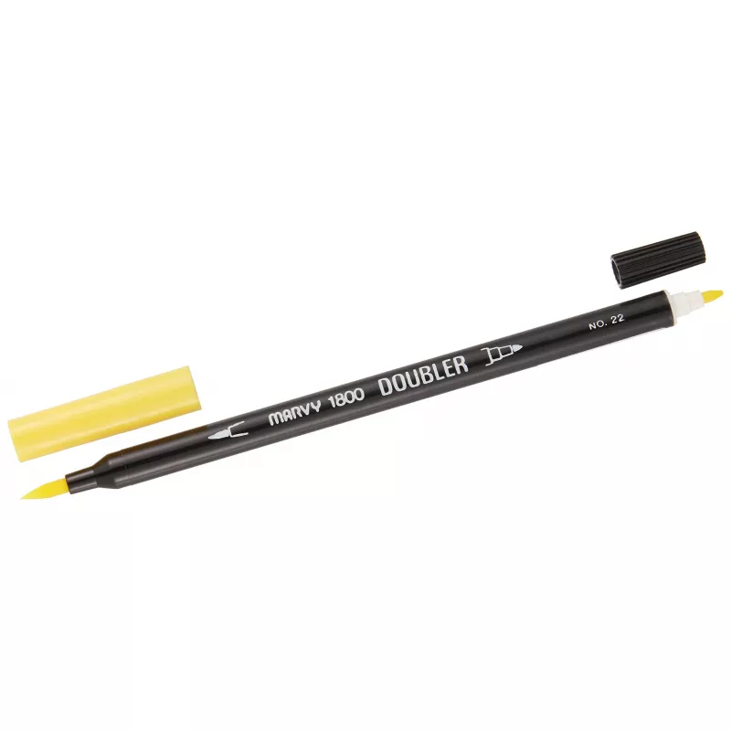 Marvy 1800 Doubler Çift Uçlu Brush Pen Fırça Kalem No:22 Lemon Yellow