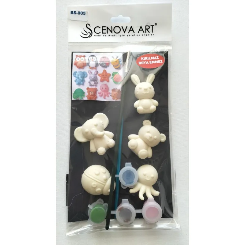 CENOVA ART BOYAMA SETİ ( 2 ADET FIRÇA -4 RENK AKRİLİK BOYA )