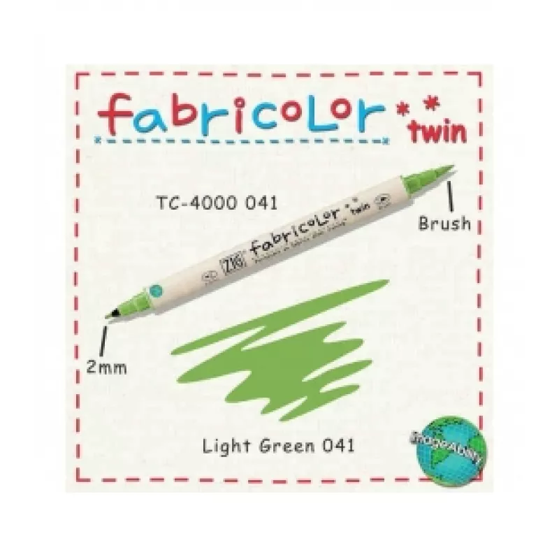 ZIG FABRICOLOR ÇİFT UÇLU TWIN KUMAŞ KALEMİ 041 LİGHT GREEN