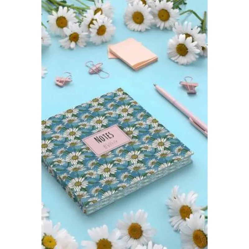 YMN My Mia Art Beyaz Papatya 16x16 120 Sayfa Soft Kapak Kenar Baskılı Defter