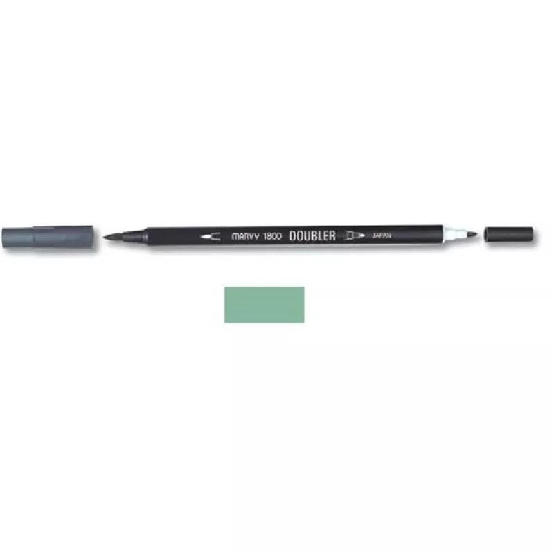 Marvy 1800 Doubler Çift Uçlu Brush Pen Fırça Kalem No:102 Jade Green
