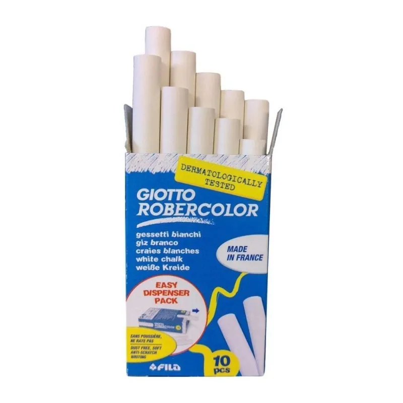 GİOTTO ROBERCOLOR TEPEŞİR Yuvarlak Tozsuz 10lu Beyaz 538700
