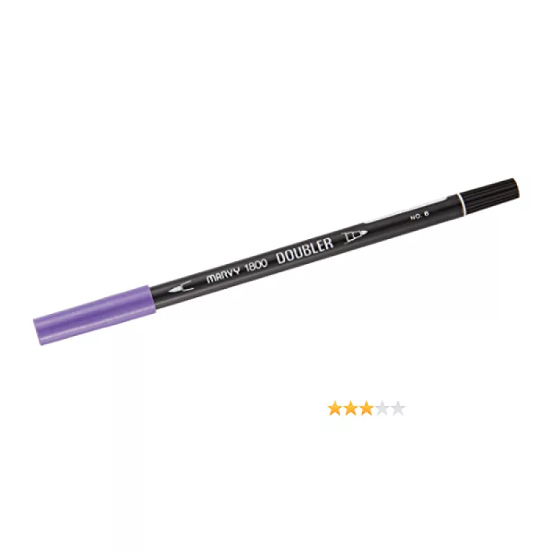 Marvy 1800 Doubler Çift Uçlu Brush Pen Fırça Kalem No:8 Violet