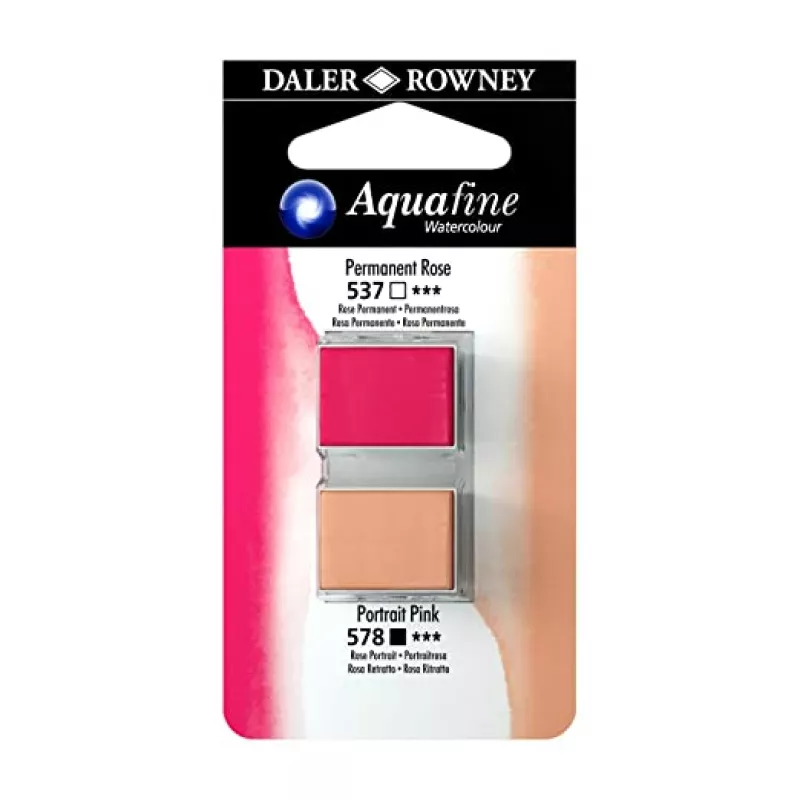 Daler Rowney Aquafine 2 li Sulu boya 537 Permanent Rose - 578 Portrait Pink