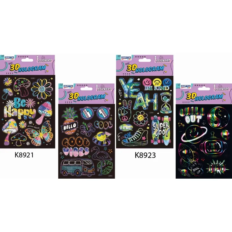 GIPTA K892400-5001 STICKER LATEST 14 X 21 CM 3D HOLOGRAM PET ARTI 4