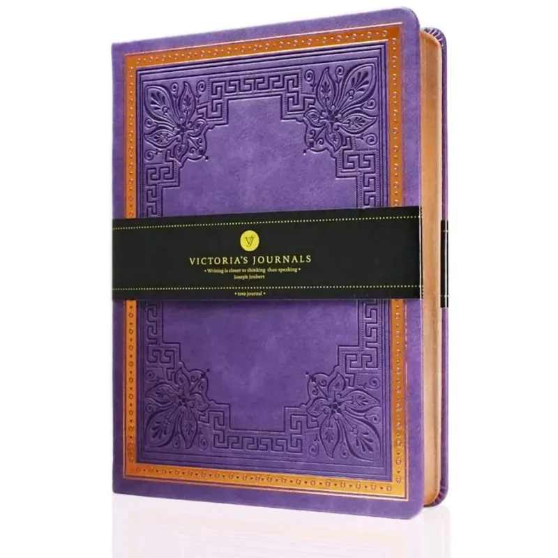 VJ DEFTER VINTAGE OLD BOOK 14x20 Cm. 80 Gr. 160 YP. ÇİZGİLİ MOR 1180
