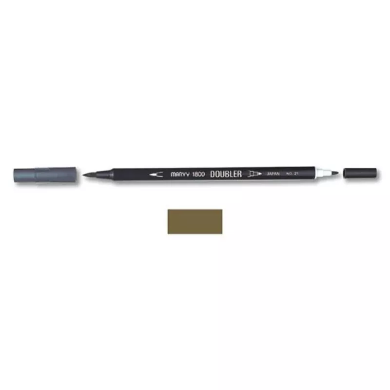 Marvy 1800 Doubler Çift Uçlu Brush Pen Fırça Kalem No:54 Burnt Umber